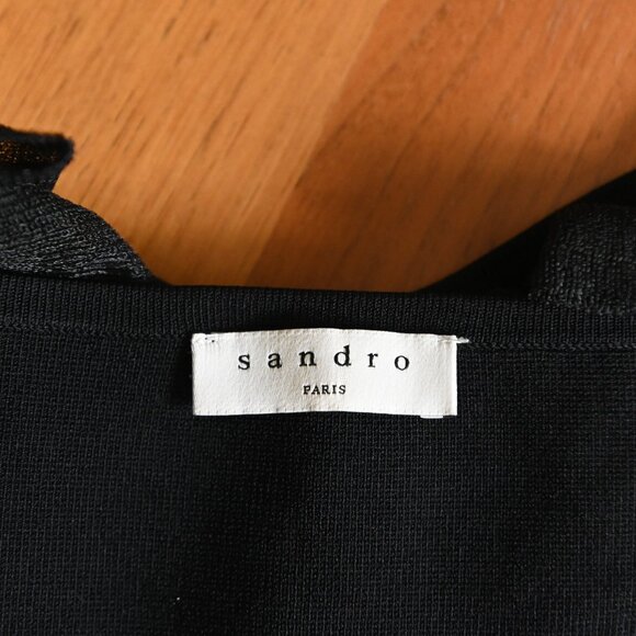 Sandro Black Ruffle Crop Top - Picture 8 of 16